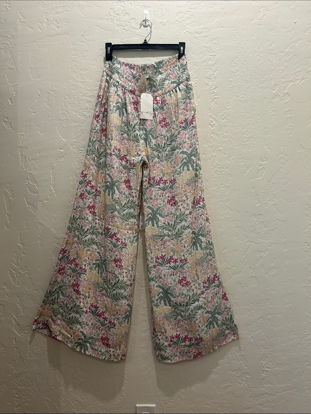 Floral Wide-Leg Tropical Print Pants